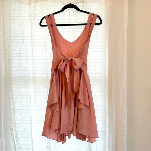 Blush Pleated Tie-Back Dress Small - Picture 2 of 3
